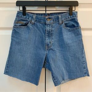 Vintage Eddie Bauer Size 6 Petite Blue Denim Cutoff Jean Shorts